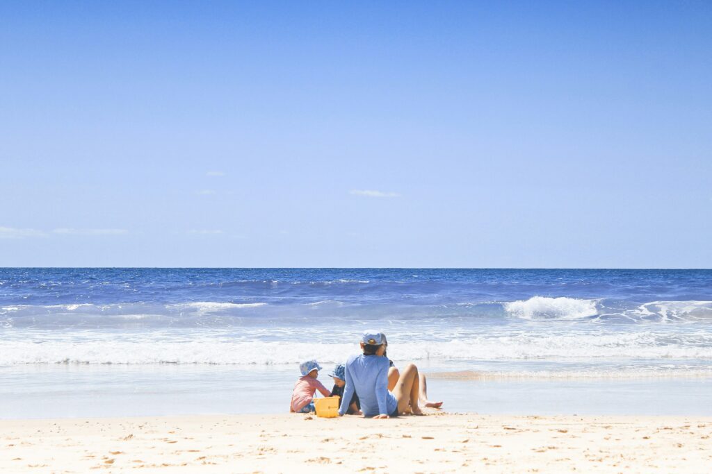 School holiday on the beach