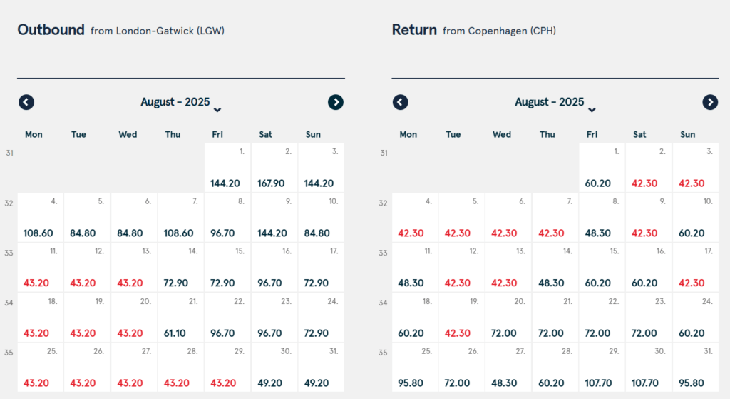 Return flights to Copenhagen for £85.50