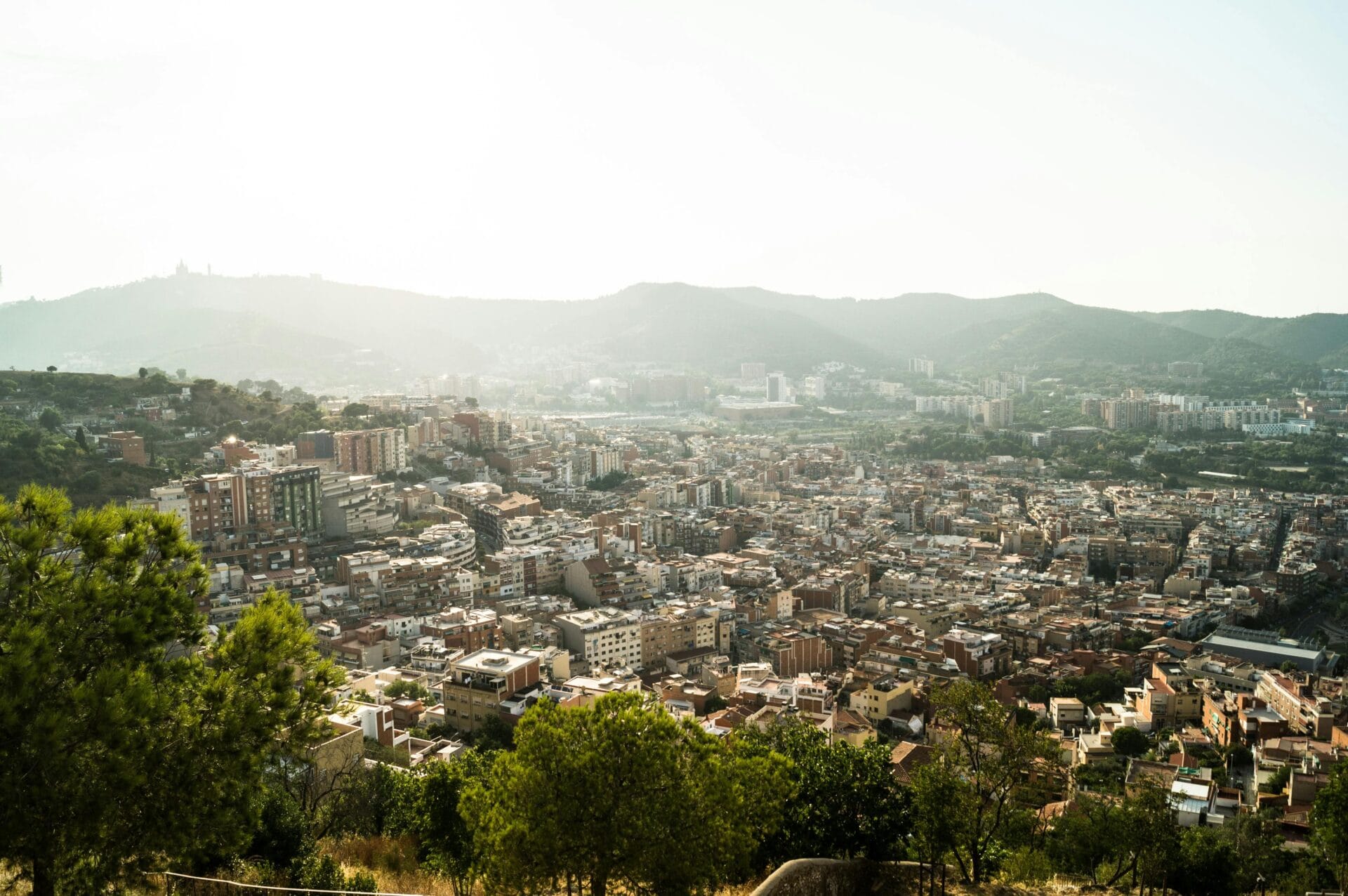 Barcelona skyline view from Bunkers del Carmel hilltop