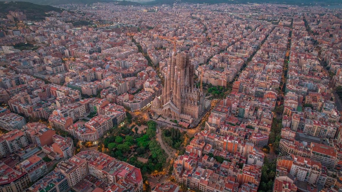 Aerial view of Barcelona, one of loveholidays' most-booked city break destinations