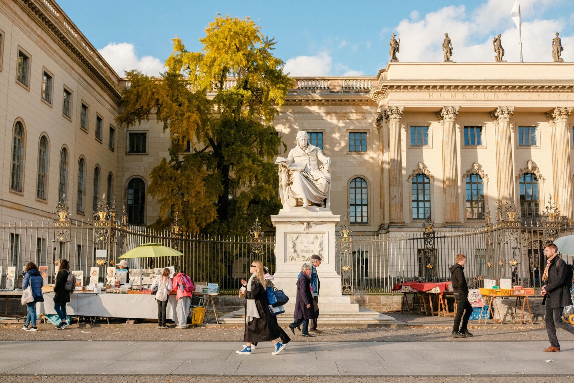 Outdoor street market near Humboldt University in central Berlin