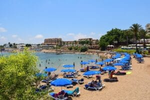 Beach and clear water in Protaras, Cyprus