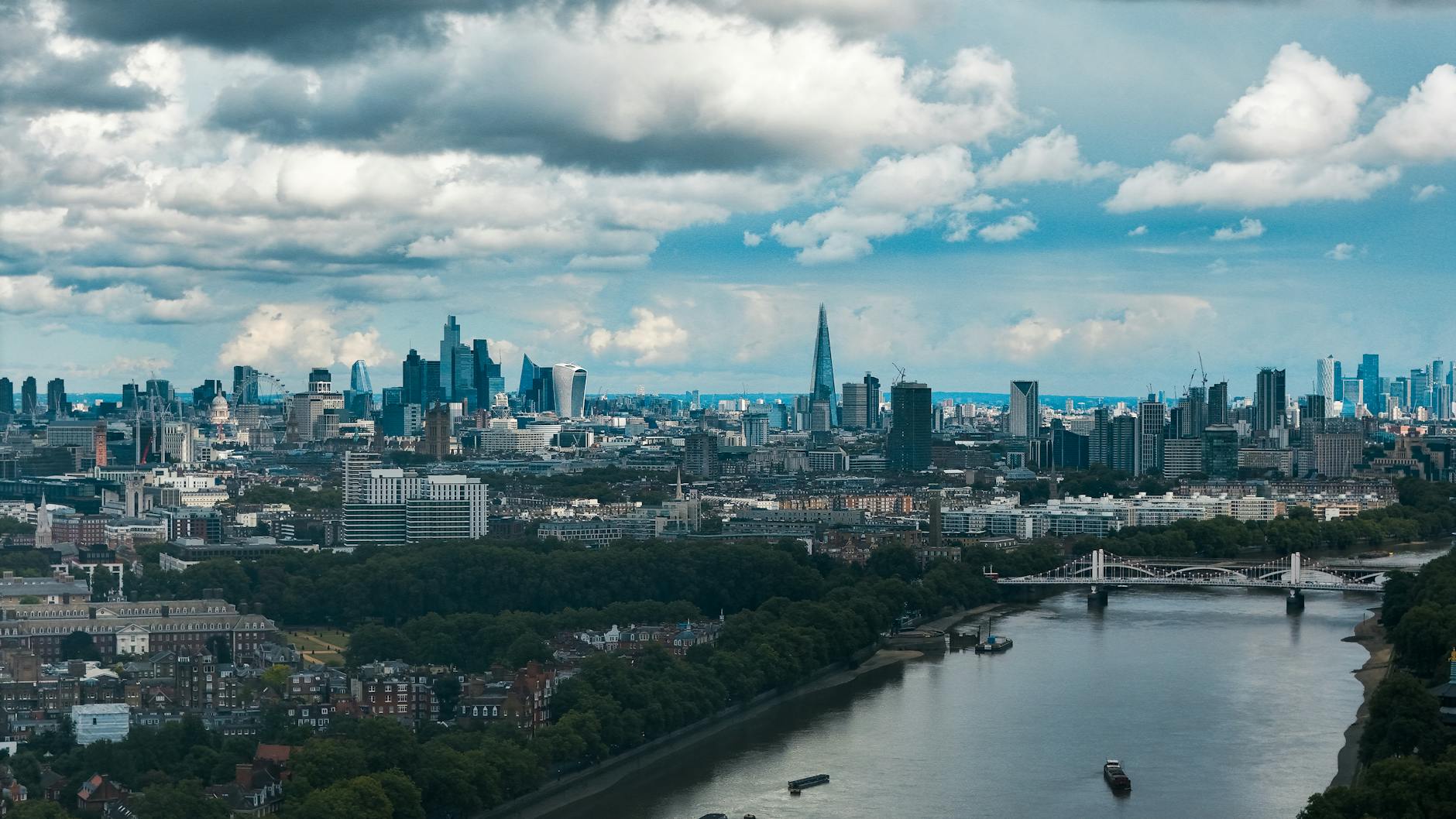 London skyline aerial view — budget travel guide for UK visitors