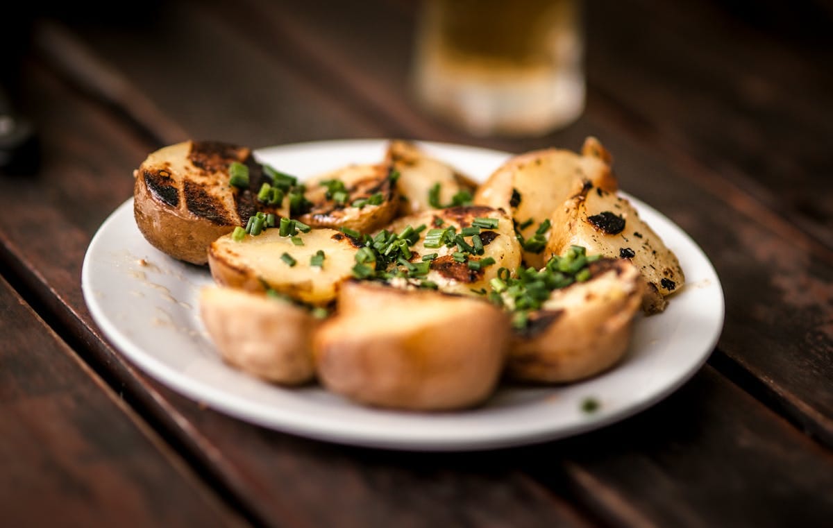 Plate of grilled Canarian potatoes, a traditional dish across the Canary Islands