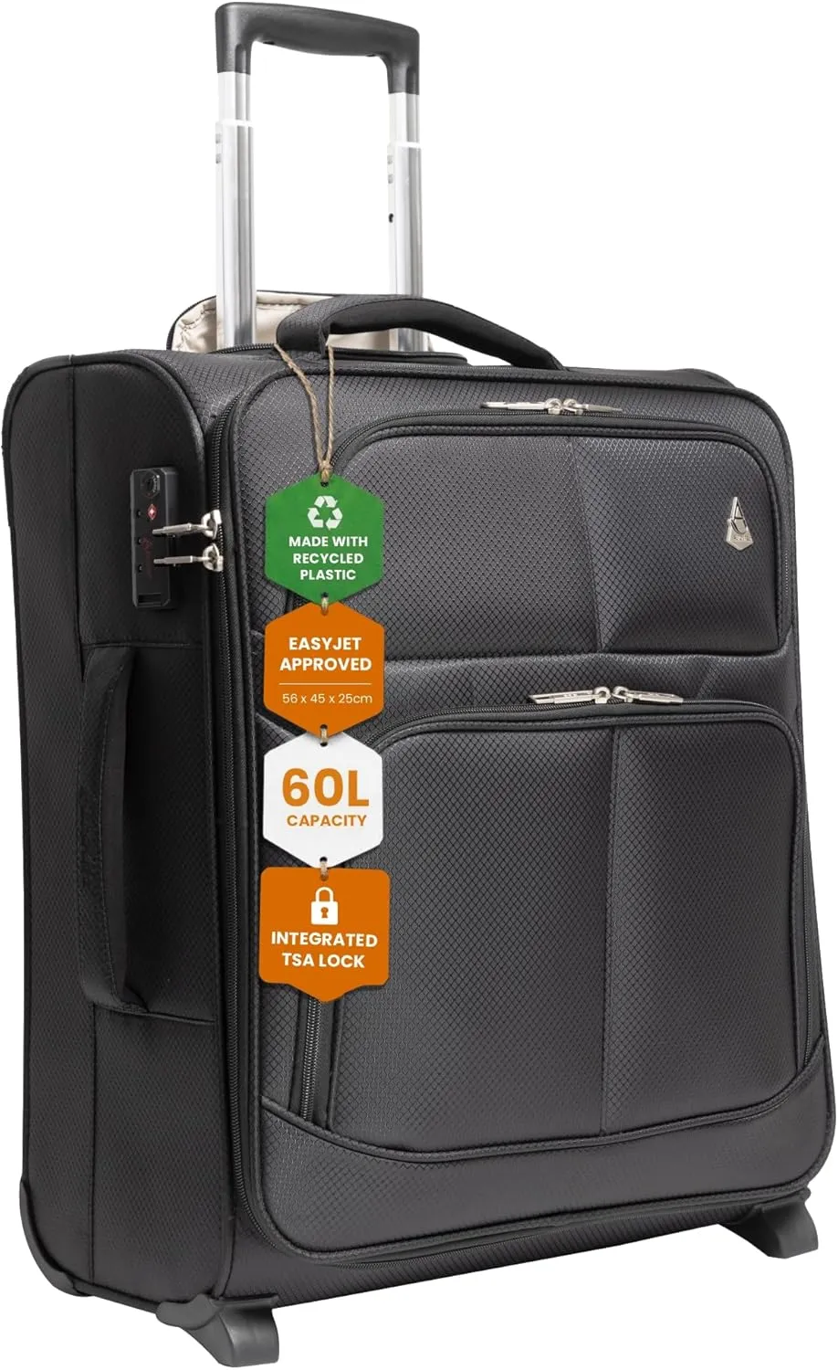 Aerolite 56×45×25cm 2-wheel softshell cabin bag for Jet2