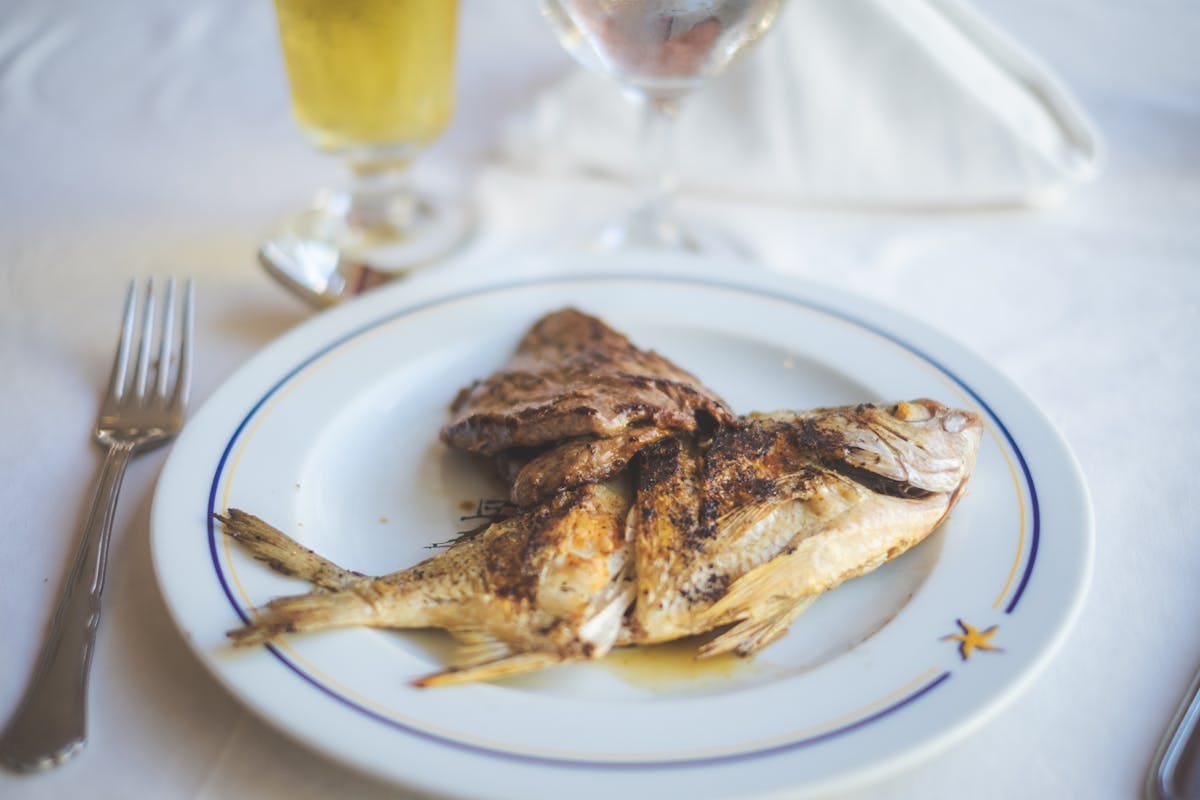 A plate of freshly grilled fish at a Cape Verde restaurant