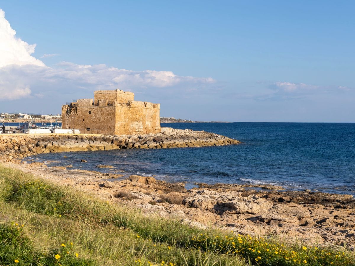 Paphos Castle on the seafront, a medieval fort on the Cyprus coast