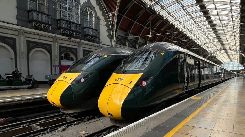 Eurostar trains at London St Pancras