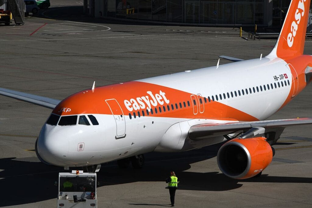 easyJet Airbus A320 on a sunny airport runway
