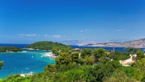 Ksamil beach on the Albanian Riviera