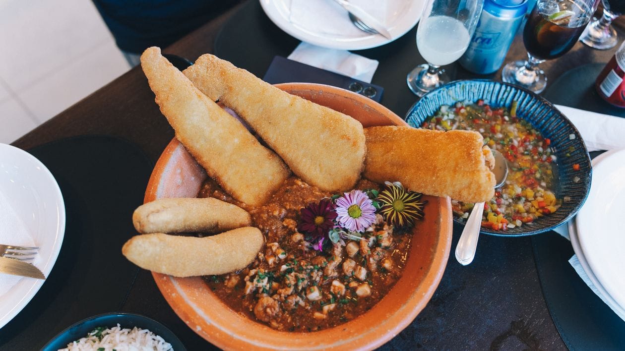 Local food dish at a Funchal restaurant, Madeira