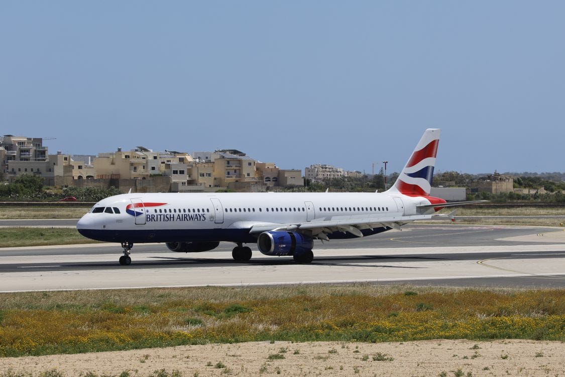 British Airways A321 taxiing on runway