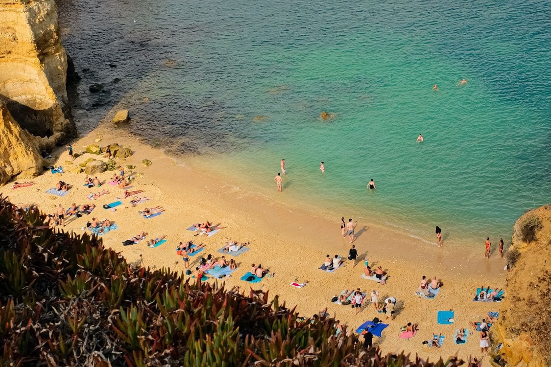 Meia Praia beach near Lagos, Algarve, Portugal