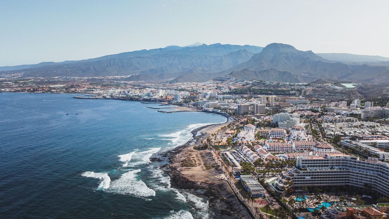 Aerial view of Tenerife South coastline