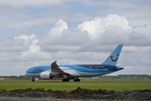 TUI aircraft on runway — find out when does TUI have sales throughout the year