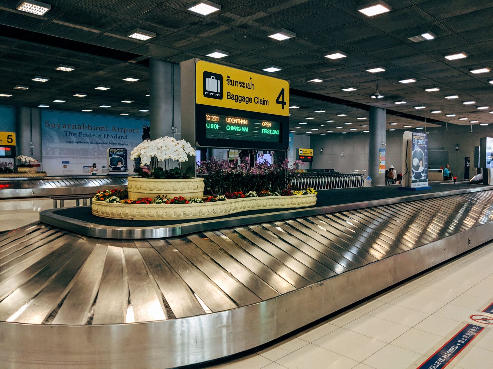 Baggage carousel at Suvarnabhumi Airport Bangkok