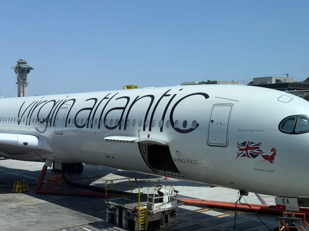 Virgin Atlantic Airbus A350 parked at Los Angeles International Airport
