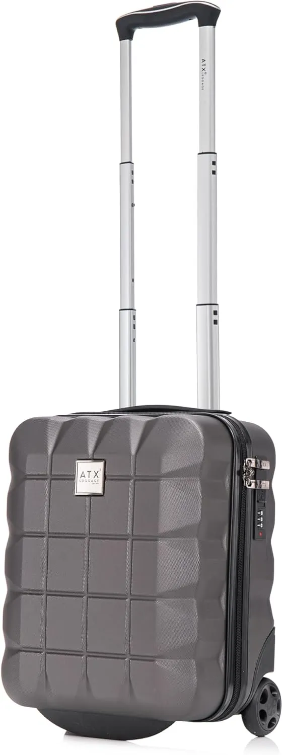ATX Luggage 40x30x20cm 2-wheel under seat trolley, best wheeled carry on bag for Transavia