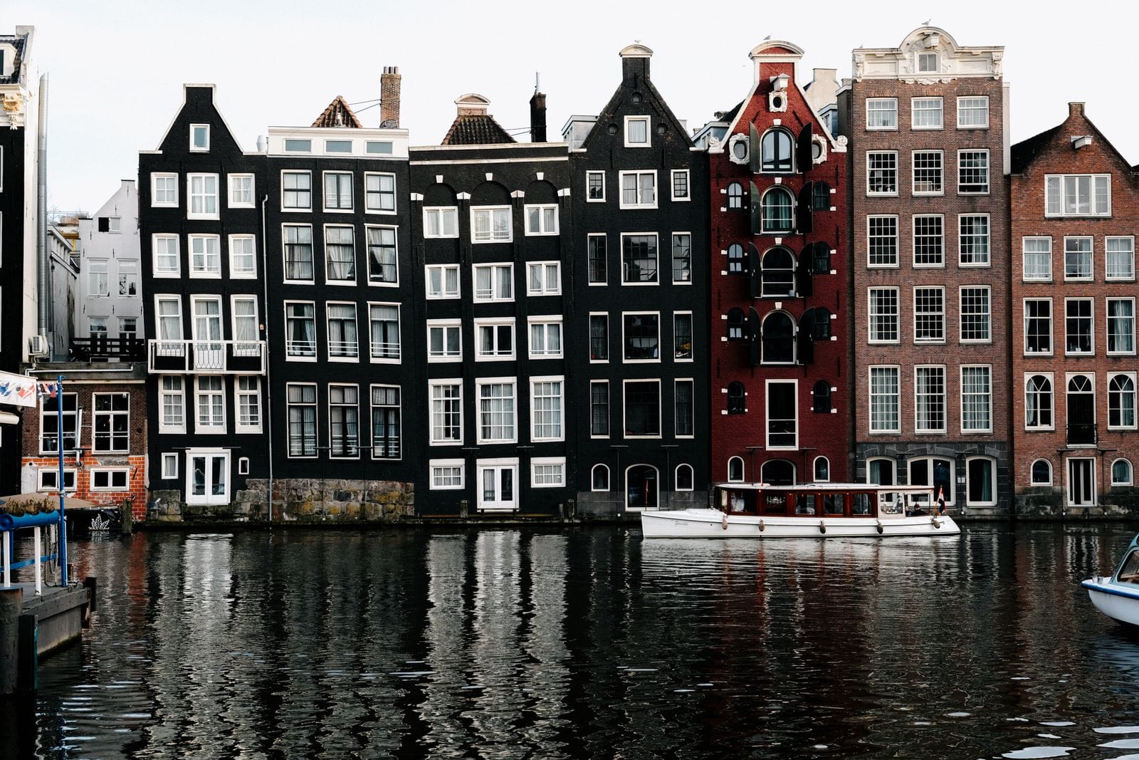 Amsterdam canal houses at golden hour, Netherlands