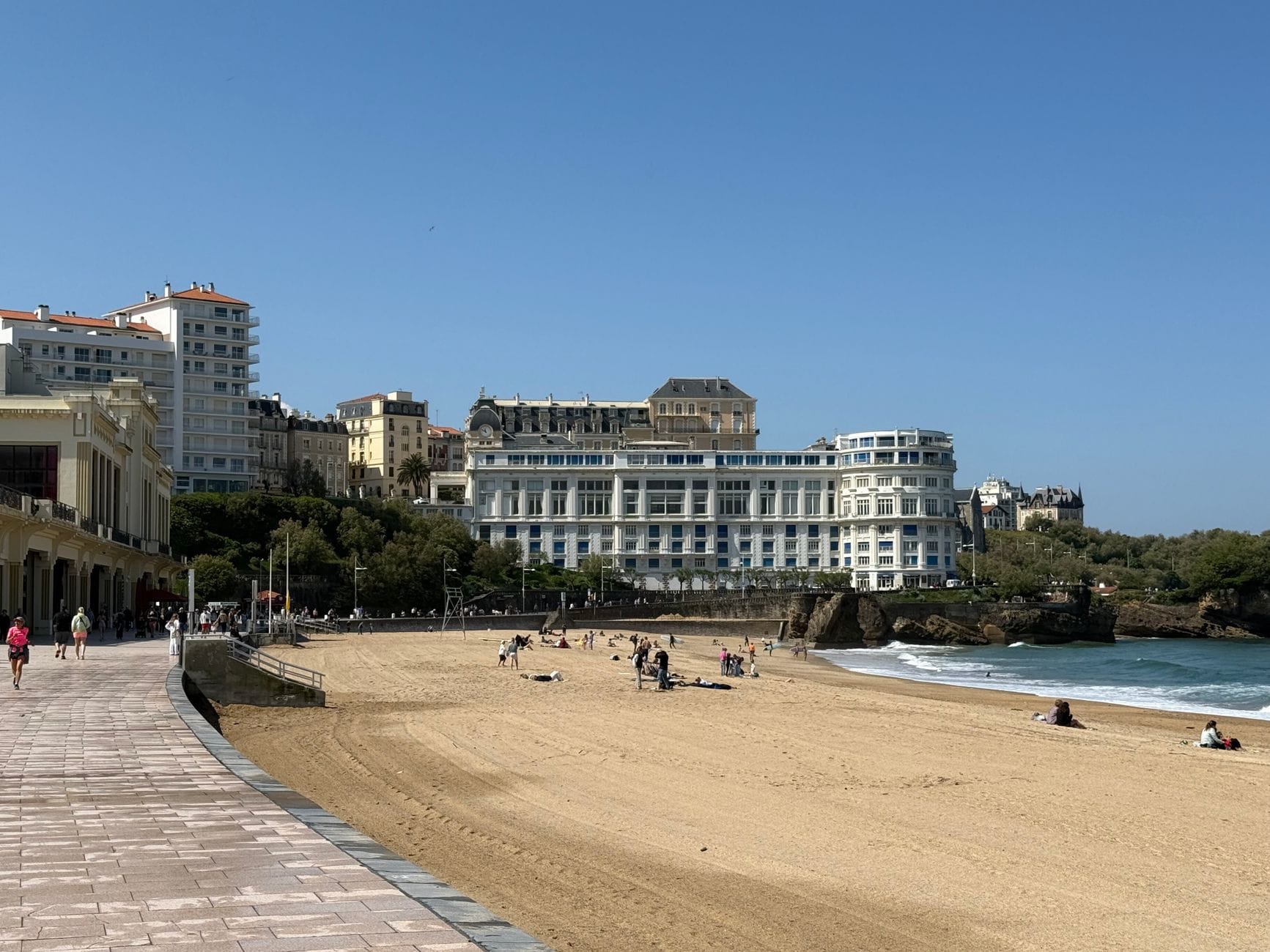 Biarritz's Grande Plage beach with the Casino Municipal and seafront buildings behind it
