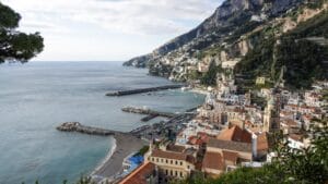 Amalfi Coast scenery in Campania near Sorrento