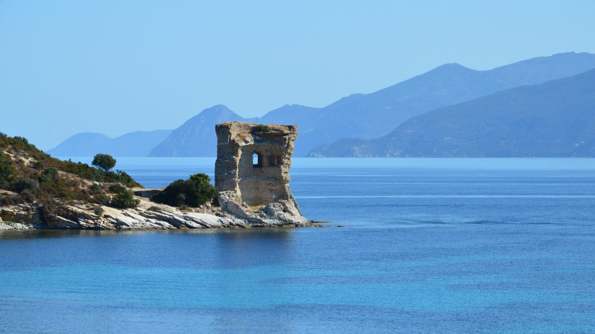 A 16th-century Genoese watchtower on the Corsican coastline
