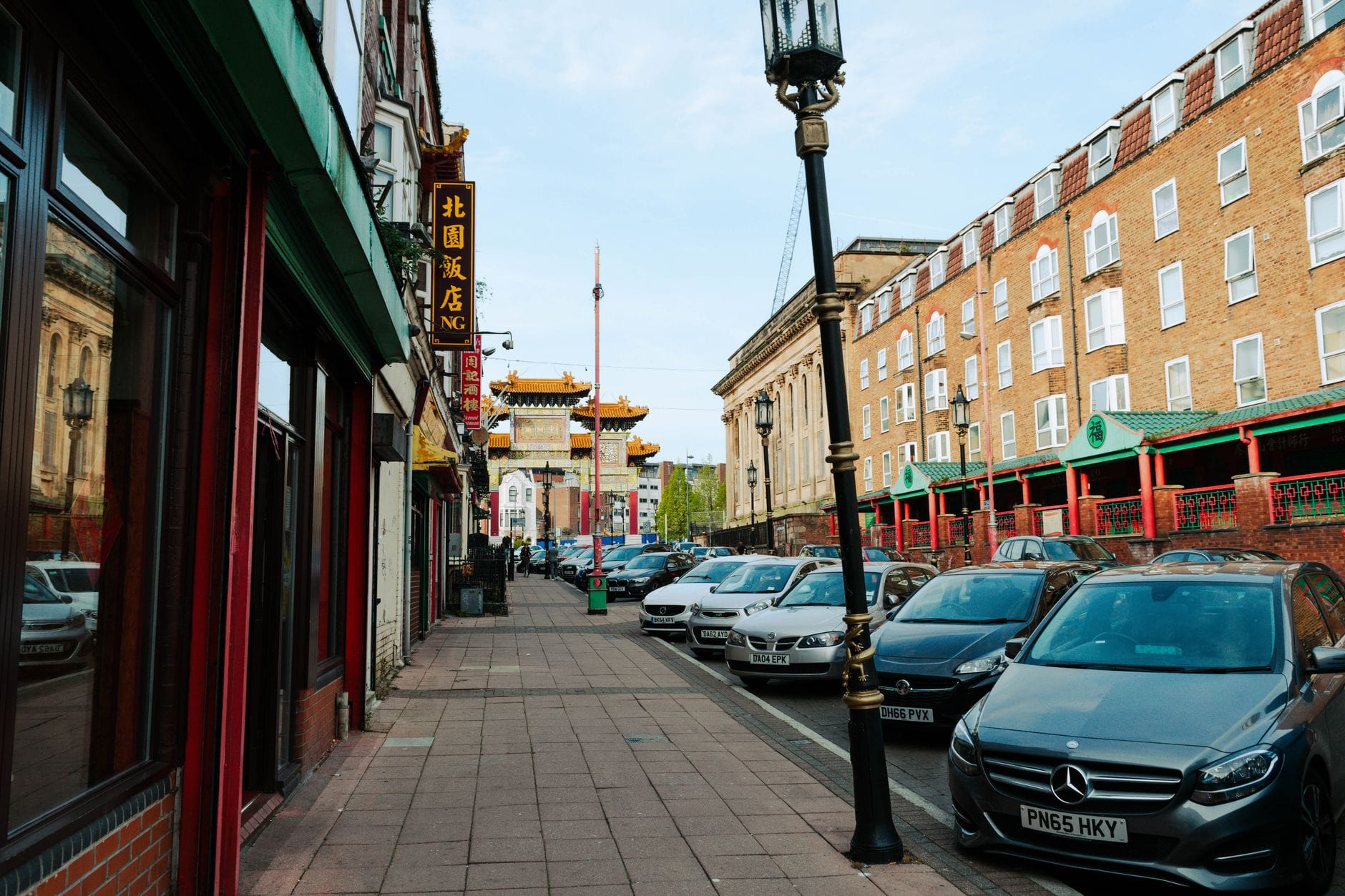 Liverpool's Chinatown, with its traditional paifang gate, near the city centre