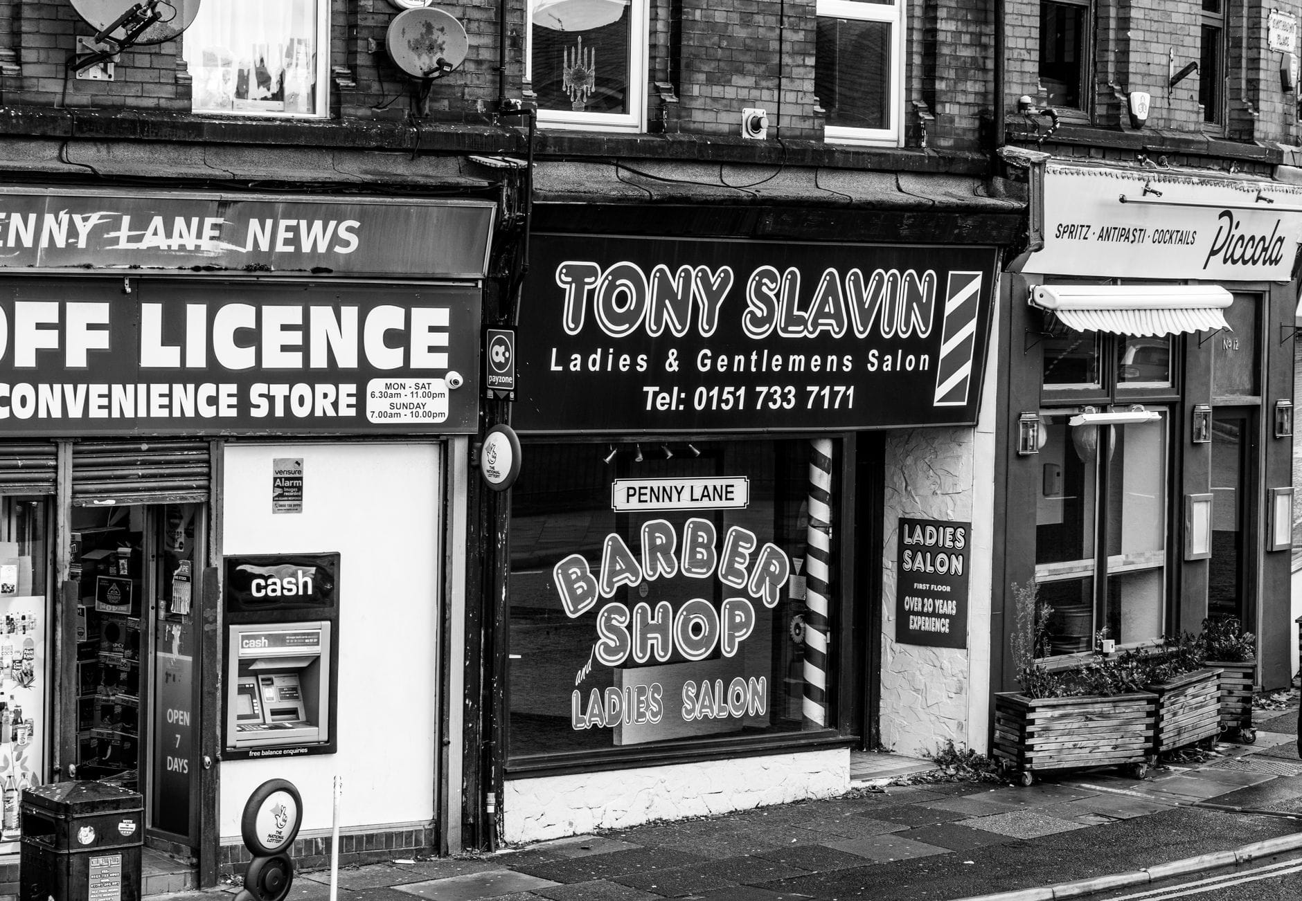 Tony Slavin barber shop on Penny Lane, Liverpool, the shop mentioned in the Beatles song