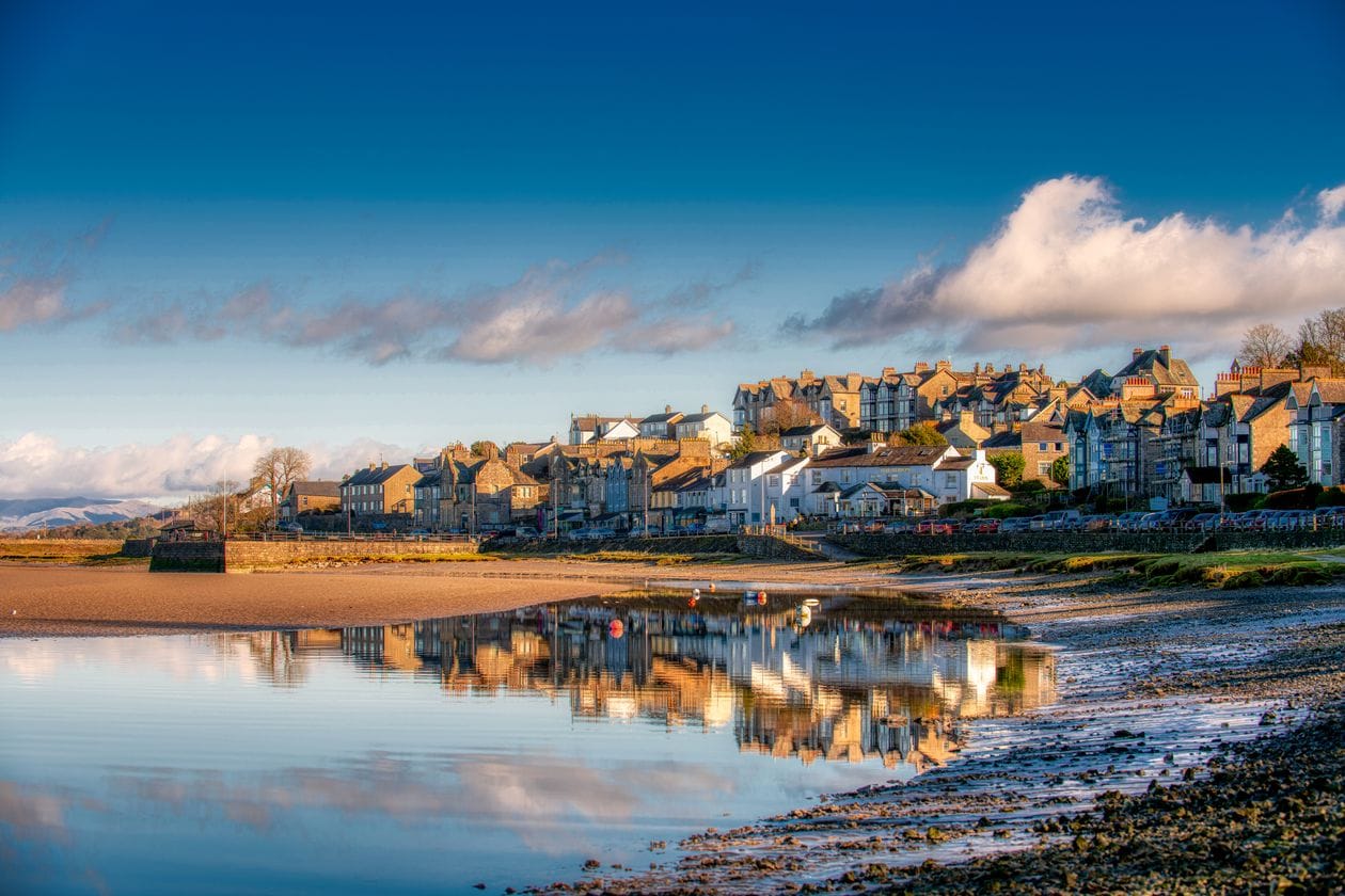 The Morecambe Bay coastline near Arnside, a popular stop for Morecambe holidays visitors