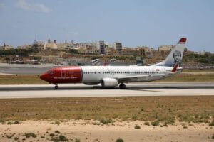 Best carry on bag for Norwegian — Norwegian Boeing 737 aircraft on the runway