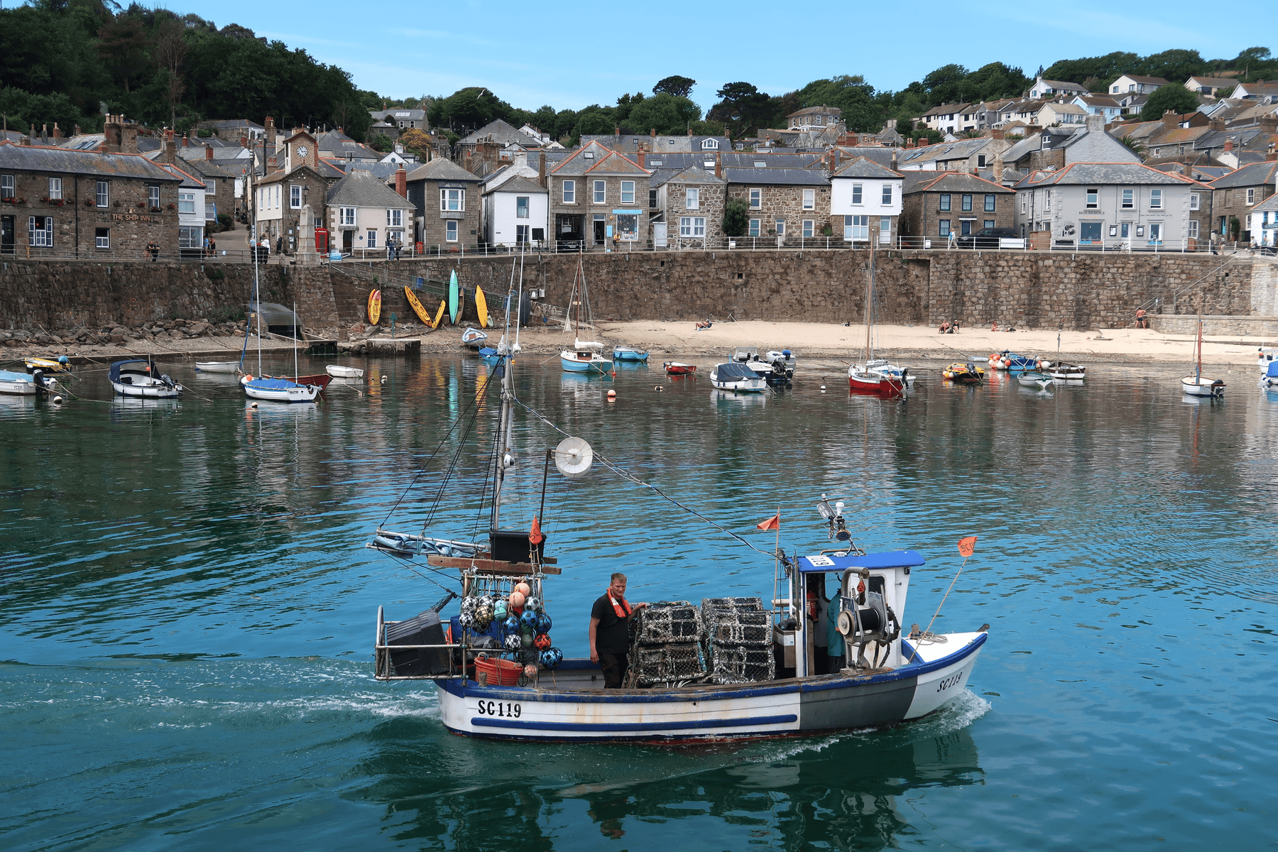 Fishing boat in Mousehole harbour, near Penzance