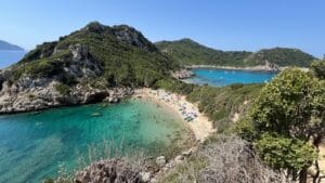 Porto Timoni beach in Corfu, Greece