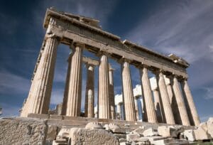 Is Athens expensive: the Parthenon on the Acropolis against a clear blue sky