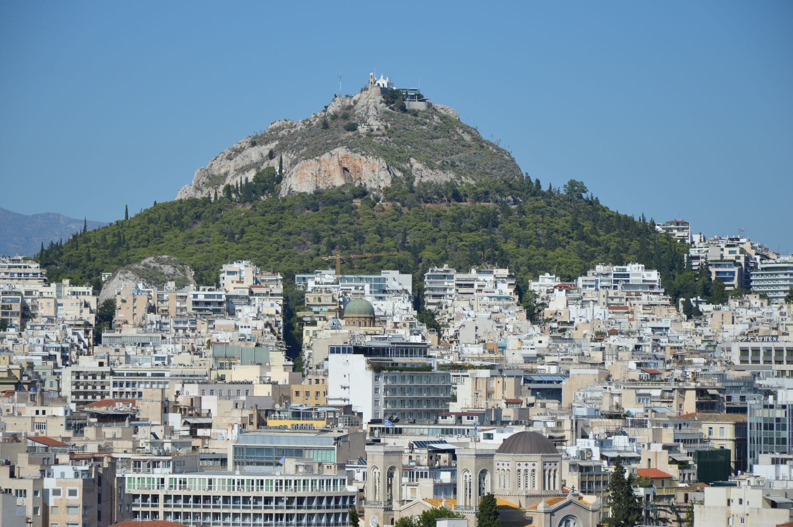 View from Lycabettus Hill over the Athens skyline, the city's free 360-degree viewpoint