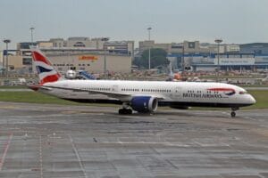 British Airways Boeing 787 Dreamliner at the runway, illustrating the British Airways cancellation policy