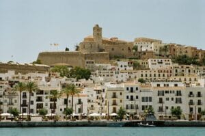 Is Ibiza expensive: Dalt Vila's whitewashed old town and cathedral seen from Ibiza Town harbour