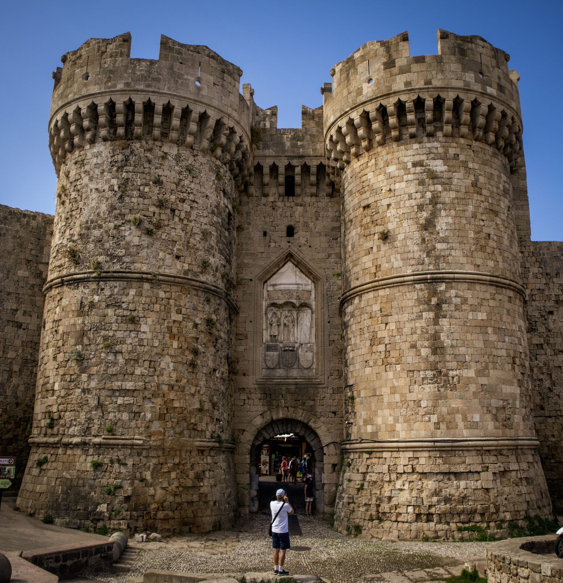 The medieval fortress gate into Rhodes Old Town, a free walk once you've landed on a £39 Jet2 fare