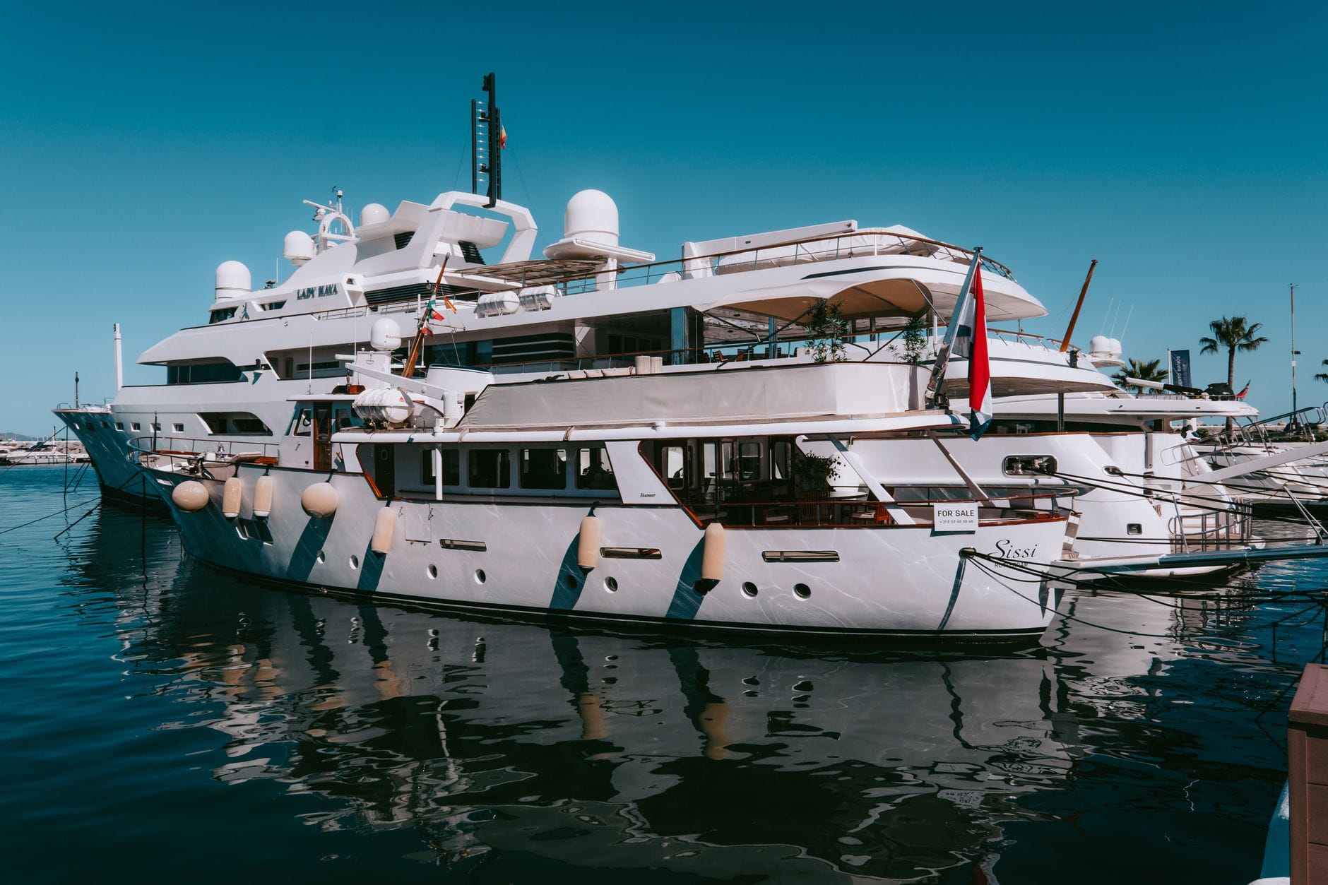 Superyachts moored at Puerto Banus marina, Marbella