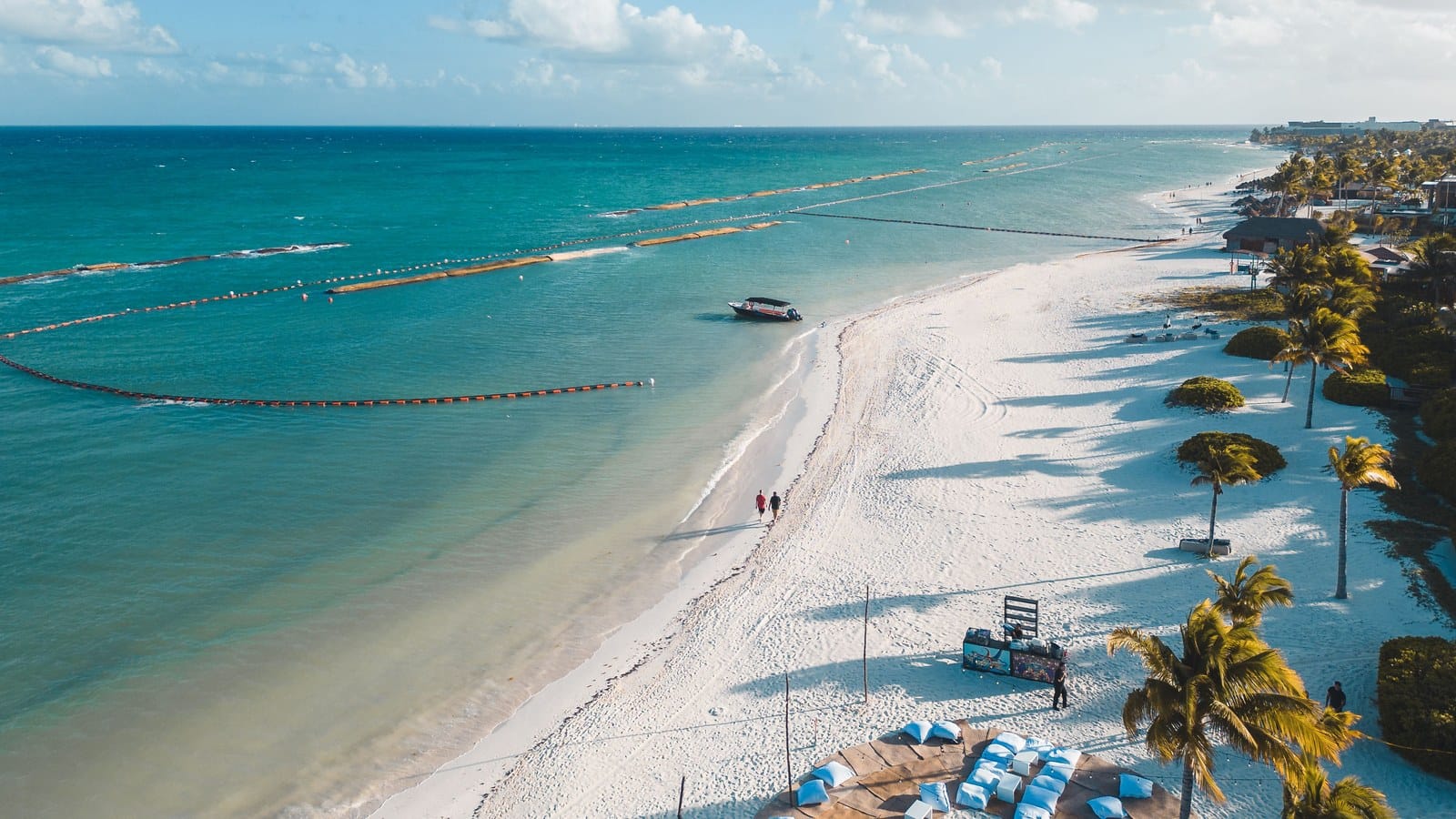 Aerial view of the Playa del Carmen coastline in Mexico