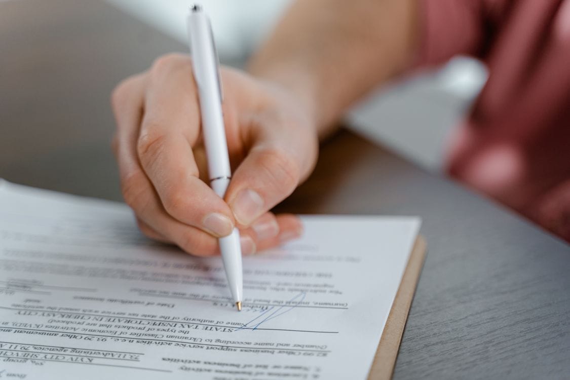 Signing off a written Ryanair complaints form before sending it to the airline or AviationADR