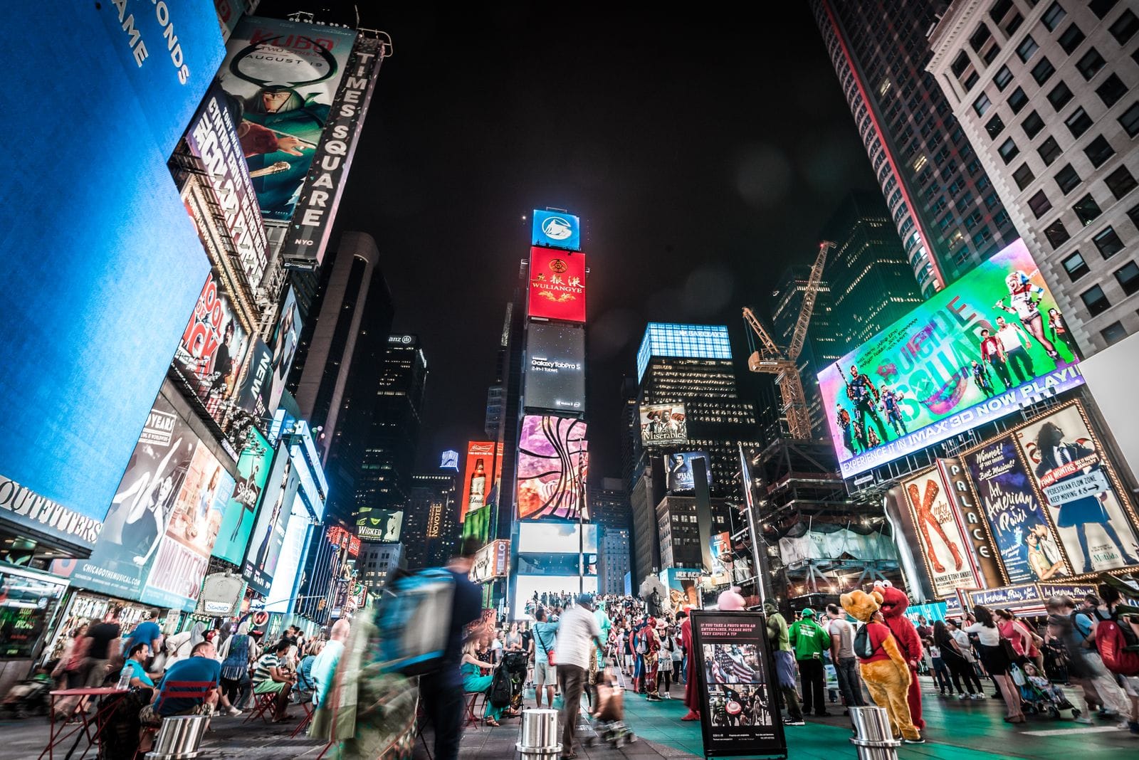 Times Square lit up at night