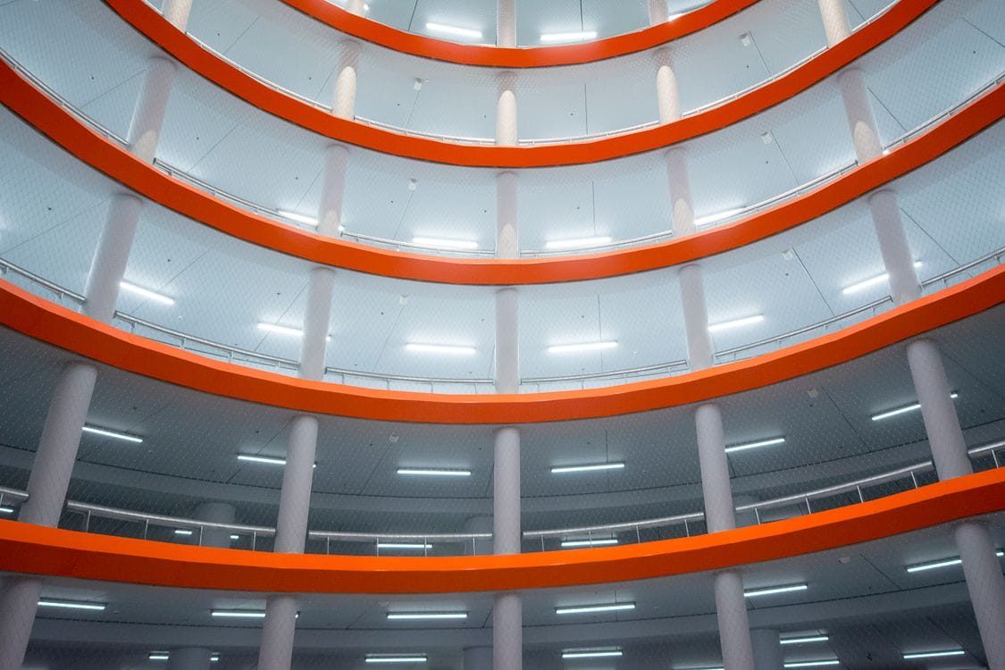 The interior of a modern multi-storey car park: checking for accreditation matters as much as price