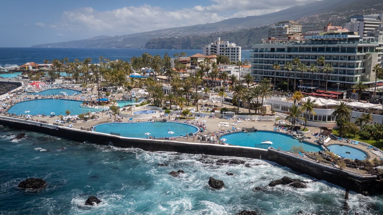 Jet2holidays discount code: seawater pools on the seafront at Puerto de la Cruz, Tenerife