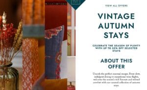 Hotel du Vin Vintage Autumn Stays offer page, up to 25% off selected stays