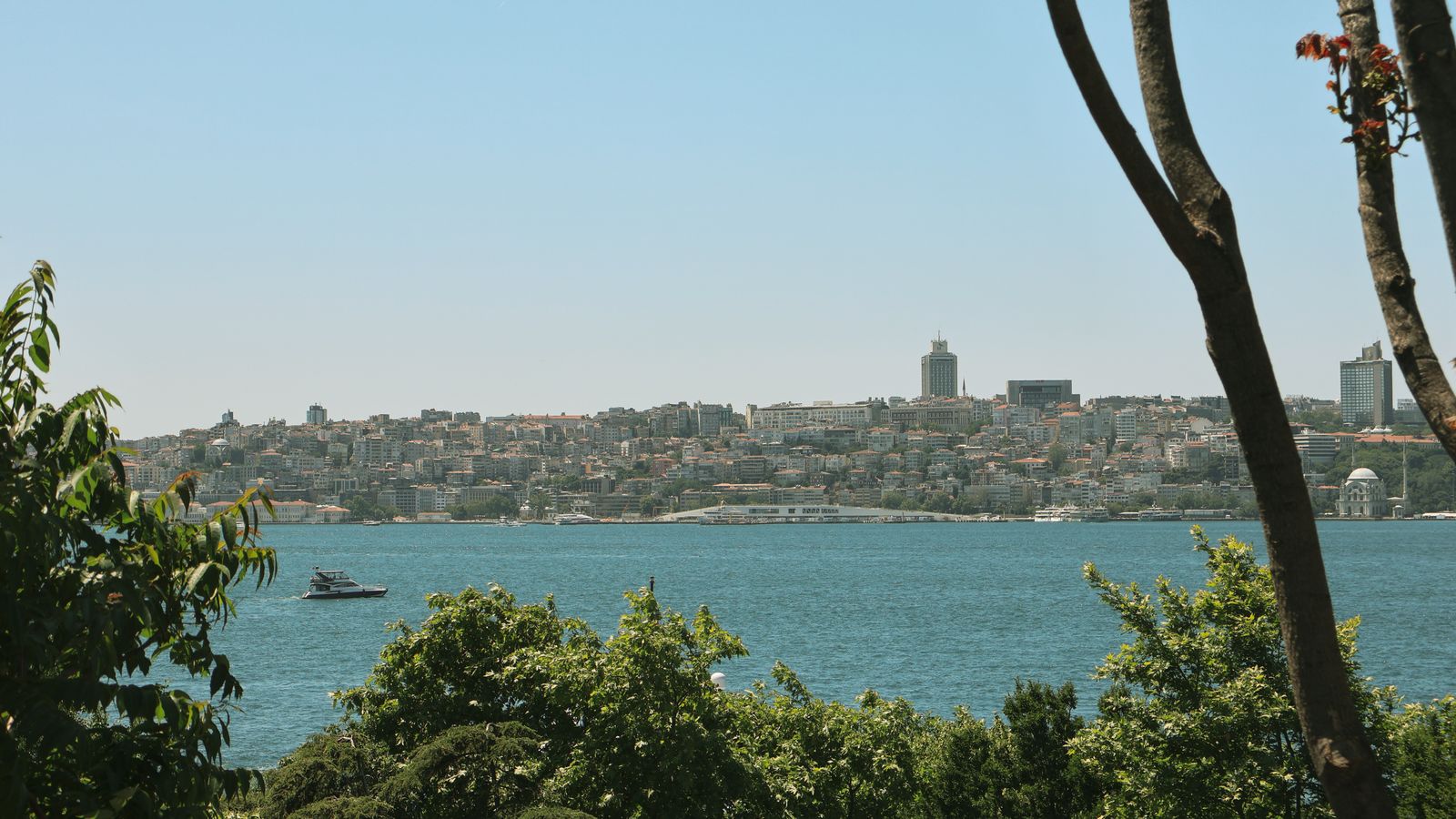 Istanbul skyline across the Bosphorus Strait