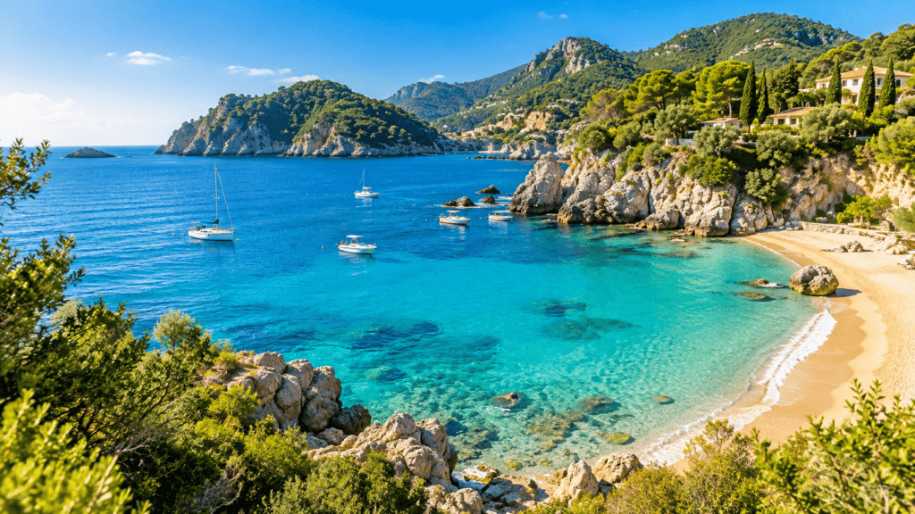 Mediterranean cove with turquoise water for Jet2 autumn and winter flights