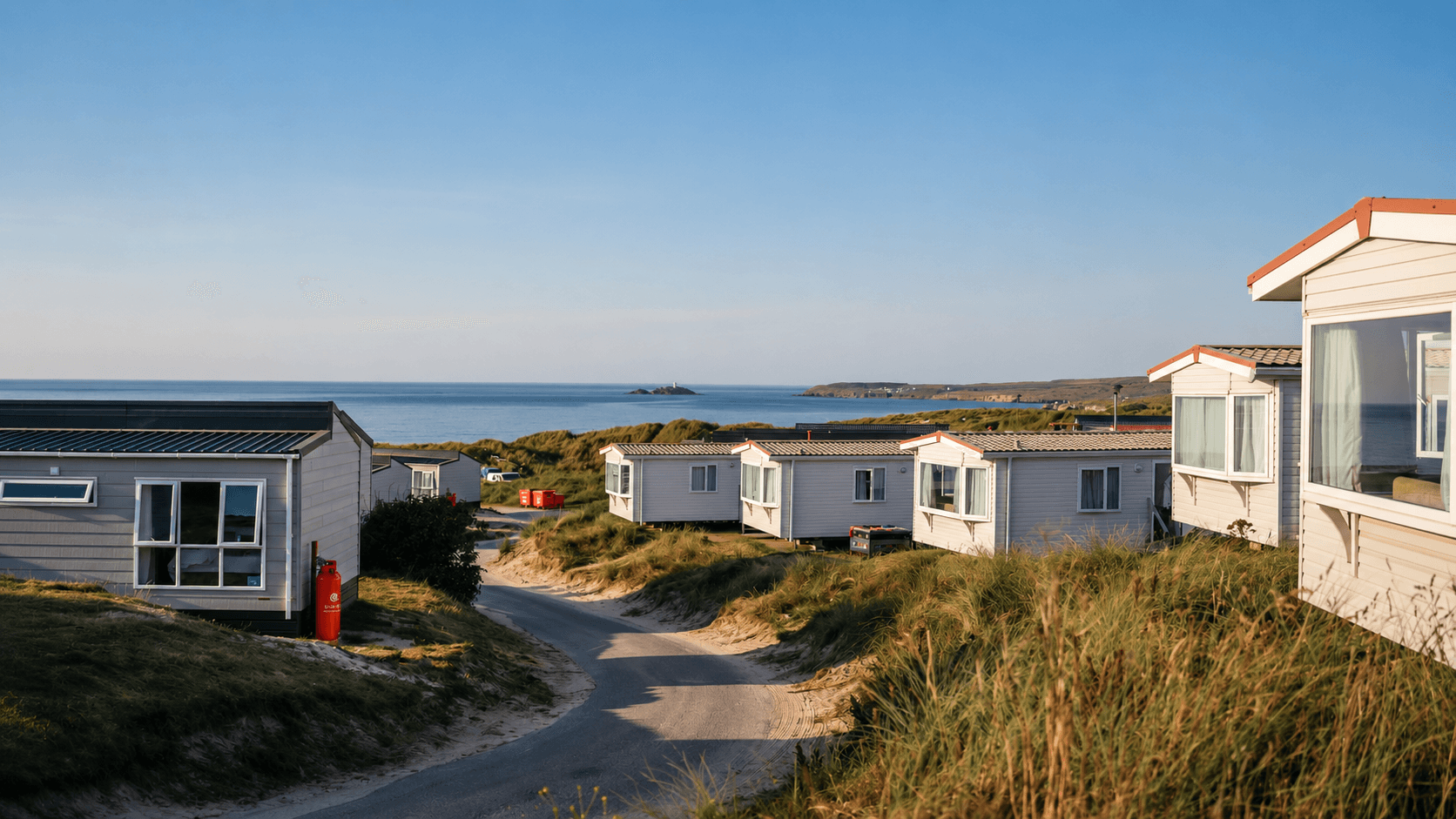 Static caravans beside the coast for a UK holiday-park break